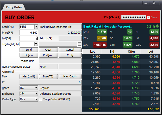 Aplikasi trading saham - Order buy