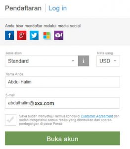 Buka akun demo fbs