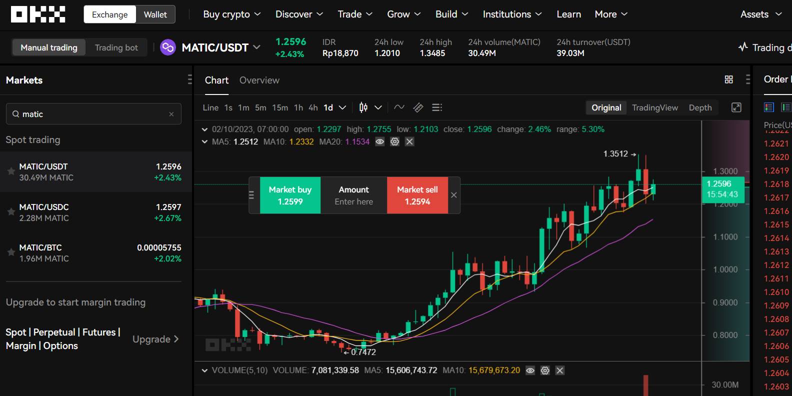 beli matic coin crypto di okx