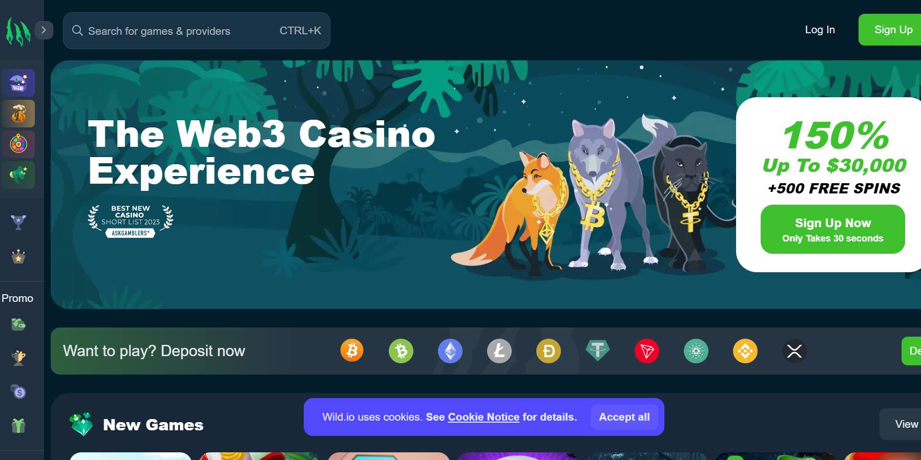 situs crypto dan web3 casino wild.io