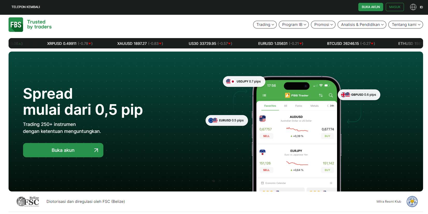 FBS adalah broker forex dengan deposit rendah